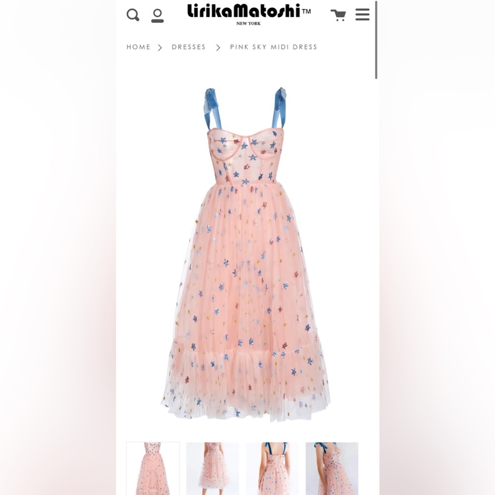 lirika matoshi Pink Sky Midi Dress -Large - authentic!